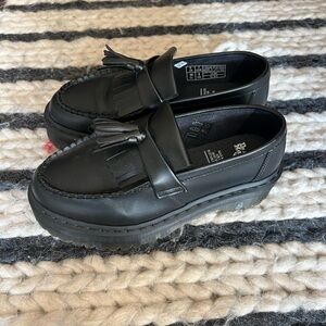 Black vegan leather Dr. marten’s loafers